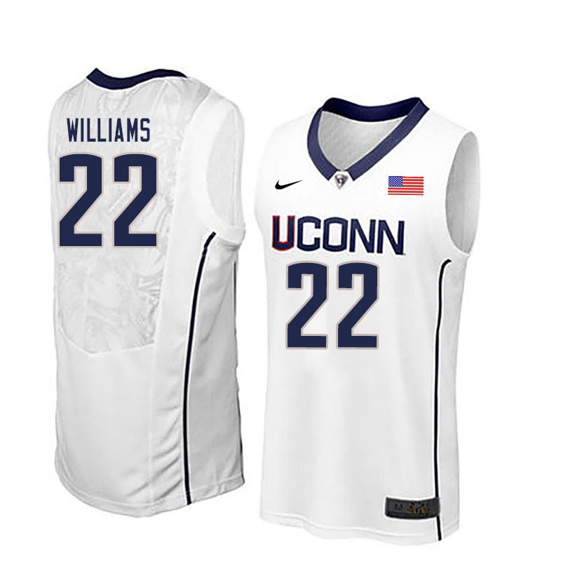 Men #22 Kwintin Williams Uconn Huskies College Basketball Jerseys Sale-White